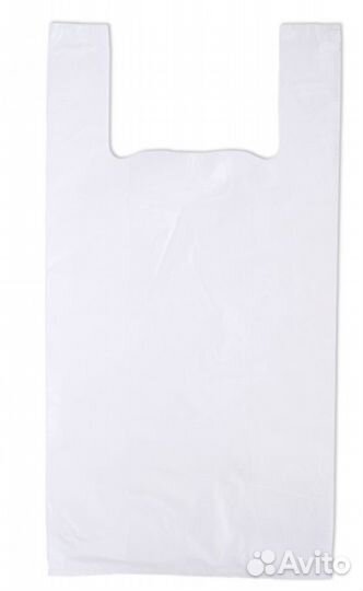 Пакет майка, 30*60 см, 15 мкм, Белый