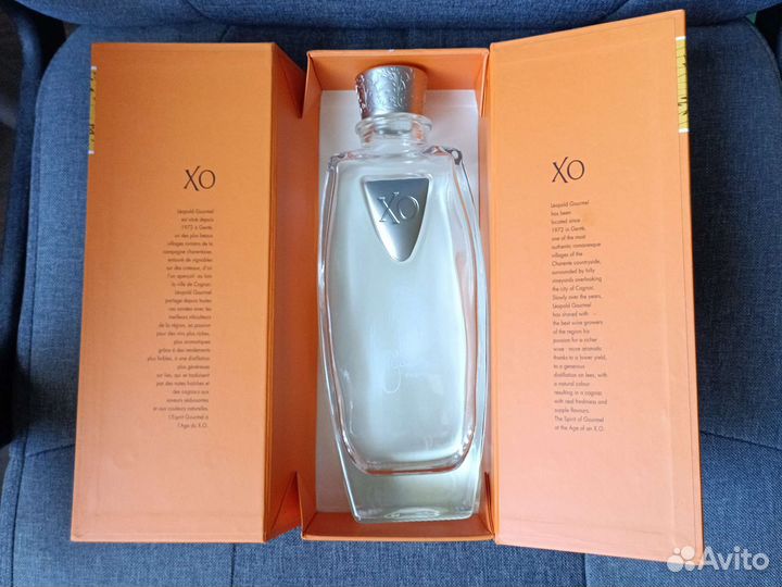 Бутылка из-под коньяка XO в подарочной коробке