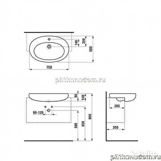 Laufen Alessi 8.1397.2.400.104.1 раковина полувстраиваемая