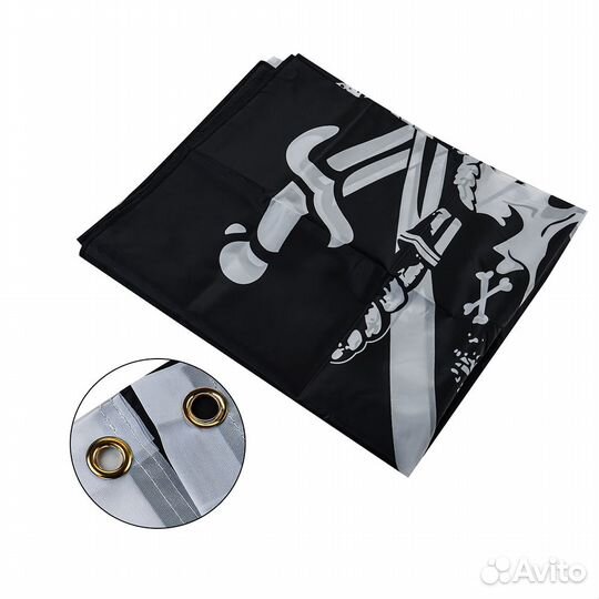 Флаг пиратский с люверсами 90х150см