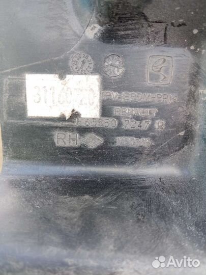 Renault kaptur передний брызговик