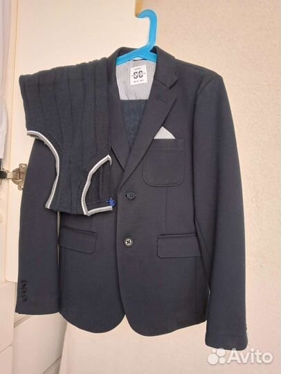 Школьный костюм тройка р. 122-128 Плейтудей синий