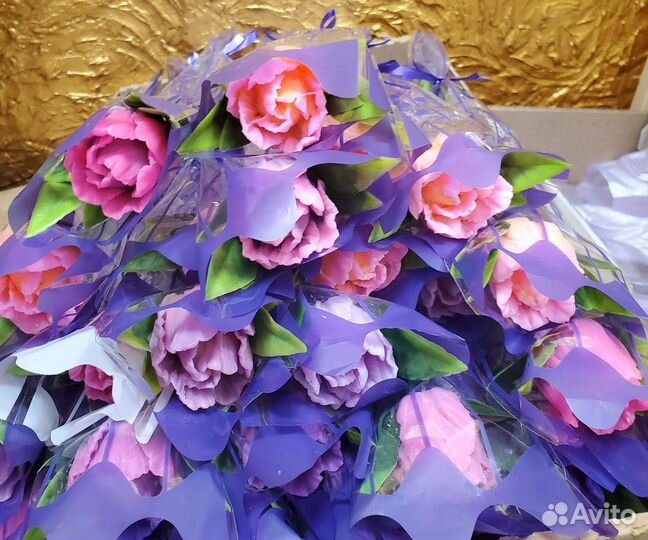Одиночные цветы из мыла, тюльпан, роза