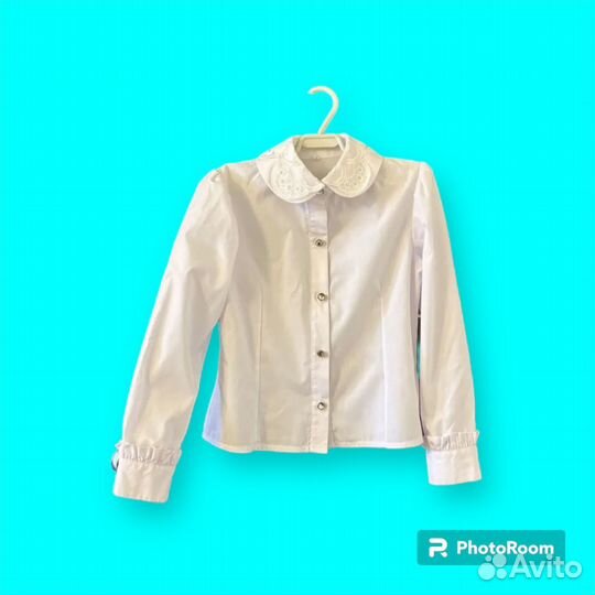 Блузка белая школьная на девочку 2-3 класс