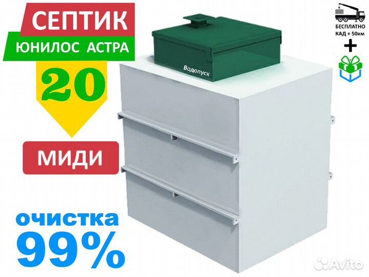 Септик Юнилос Астра 20 миди самотечная с доставкой