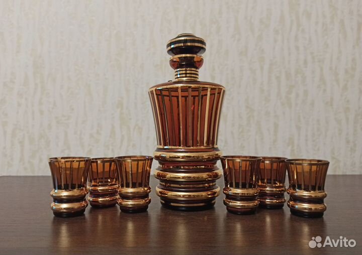 Набор для коньяка графин и стаканы Чехия