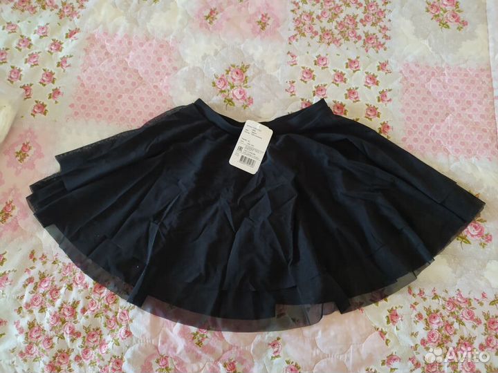 Двойная юбка для танцев хореографии черная solo