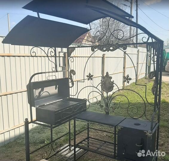 Мангал с печью под казан