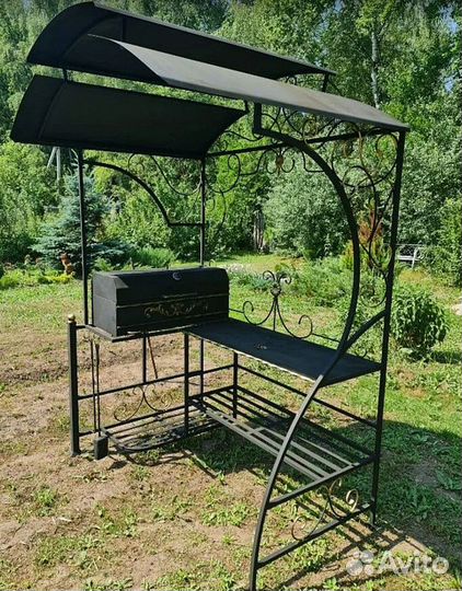 Кованый мангал с печью