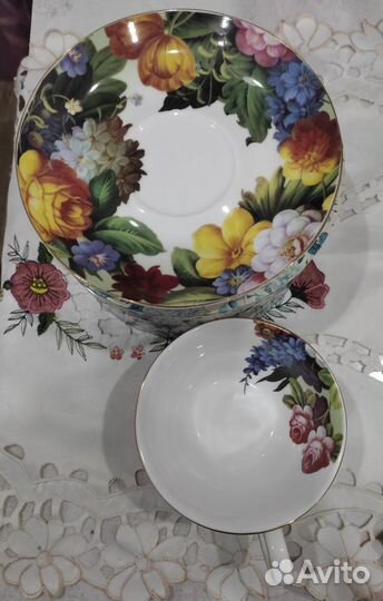 Фарфоровый комплект Чайно-кофейный Подарочный 2шт