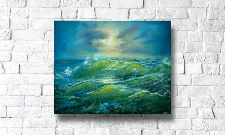 Картина маслом на холсте морской пейзаж