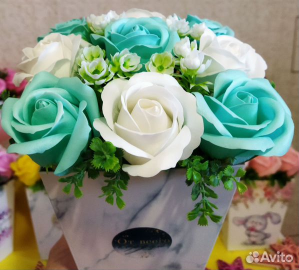 Букетики роз из мыла к 8 марта
