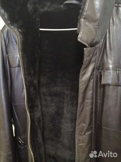Кожаная зимняякуртка мужская