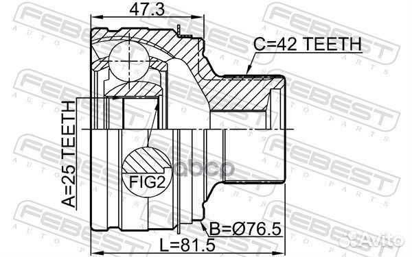 ШРУС наружный 25X76.5X42 audi A4 avant (8K5)