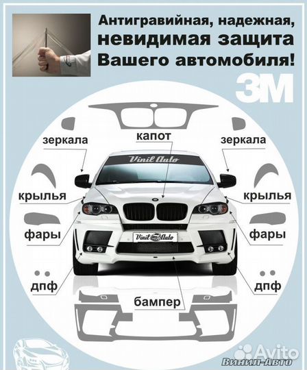 Бронирование авто пленкой. Защита от сколов.Бронь