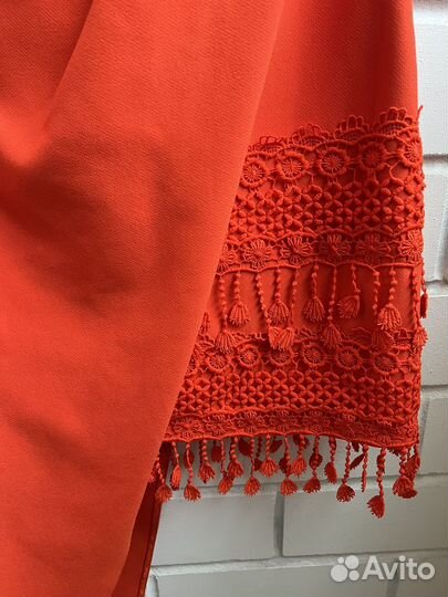 Платье коктейльное морковное 42-44