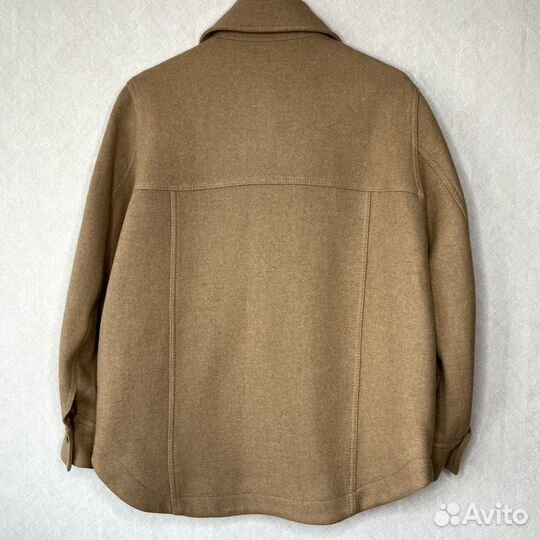 Пальто рубашка H&M р.S жакет шерстяной коричневый
