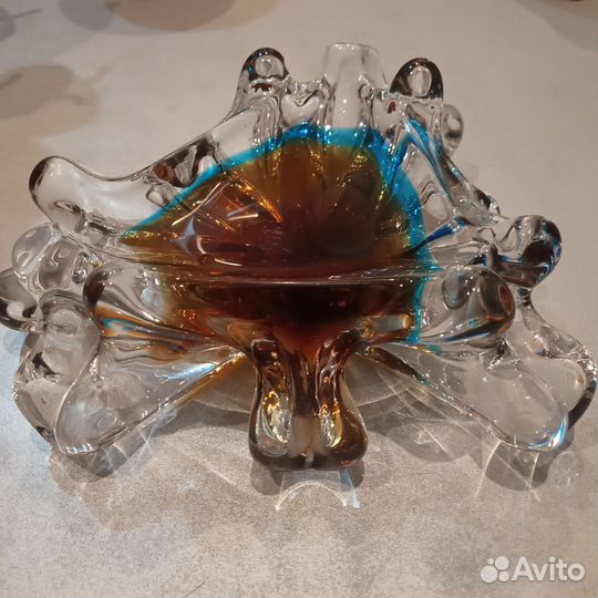 Пепельница цветное стекло ЧССР