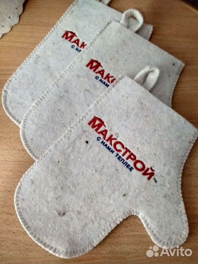 Шапка и рукавицы для бани.Новое