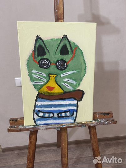 Картина маслом кот