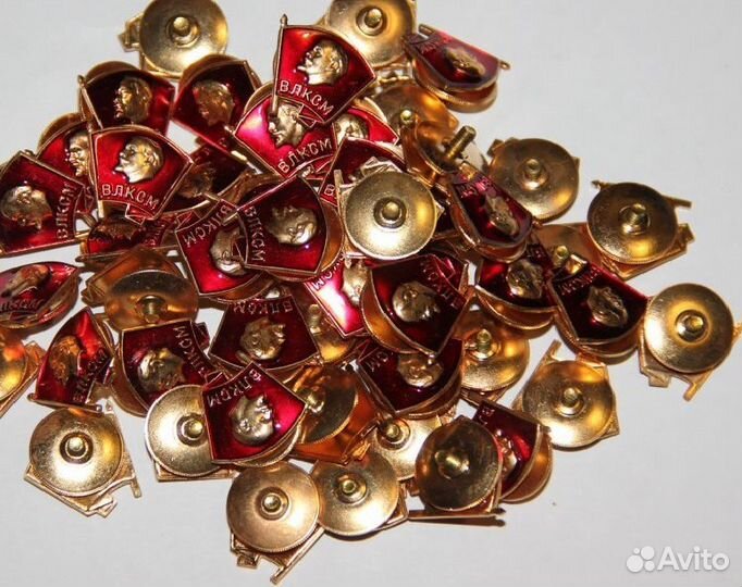 Значки знаки Влксм Комсомол гайки закрутки 10 штук