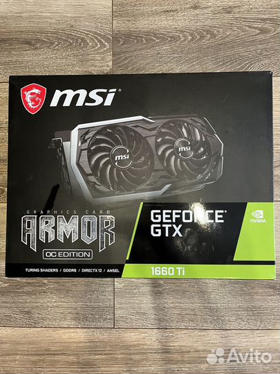 Видеокарта MSI Armor GTX 1660 Ti OC 6Gb