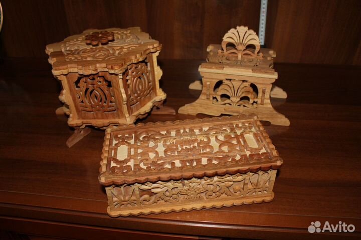 Шкатулка деревянная резная массив бука hand made