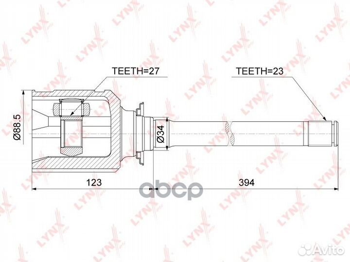 ШРУС внутренний R lexus RX300 03-08, toyota