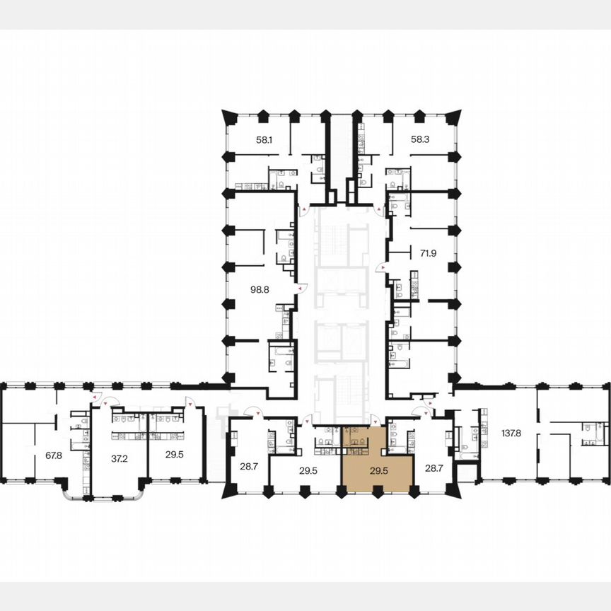 1-к. квартира, 29,5 м², 4/44 эт.