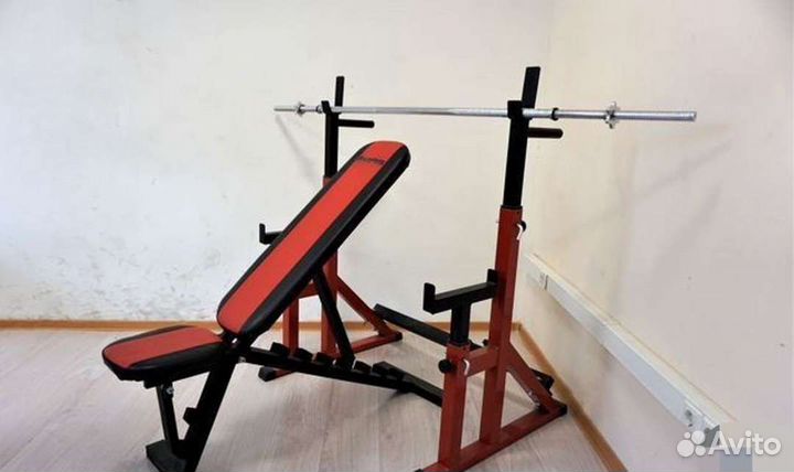 Скамья для жима со стойками новая