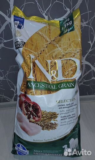 Farmina N&D Ancestral Adult Medium & Maxi, 15кг