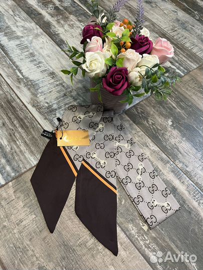 Шелковая лента Твилли Twilly Gucci новая