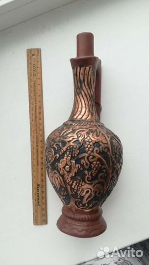 Кувшин бутылка глиняная винная