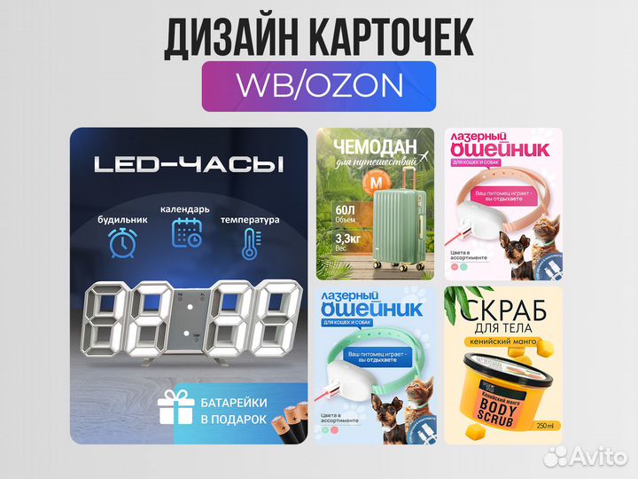 Инфографика/карточки для маркетплейсов (Ozon, WB)