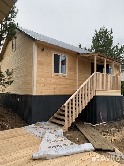 Каркасный дом 6 на 9 с крыльцом