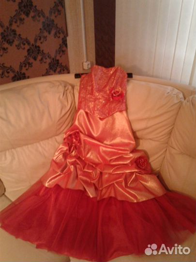 Платье на выпускной, вечернее красное 42-44разм