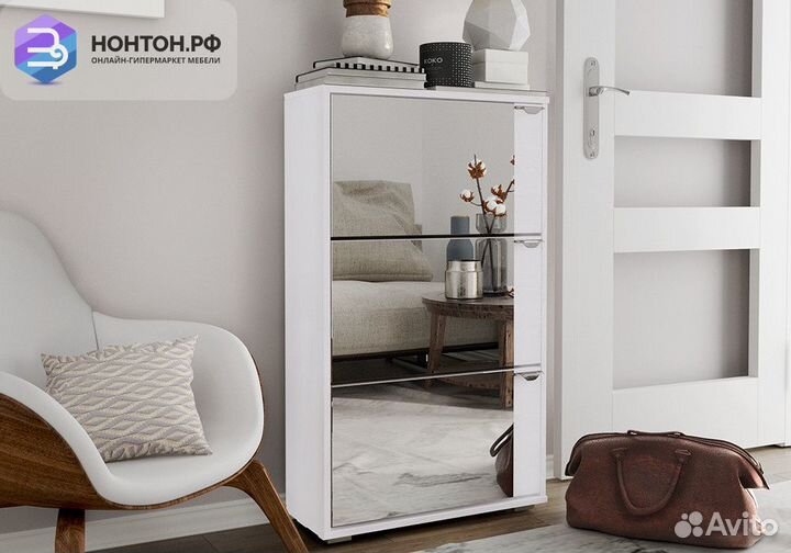 Тумба для обуви тип 8 белый ясень