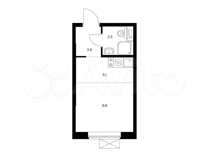 Квартира-студия, 20 м², 14/14 эт.