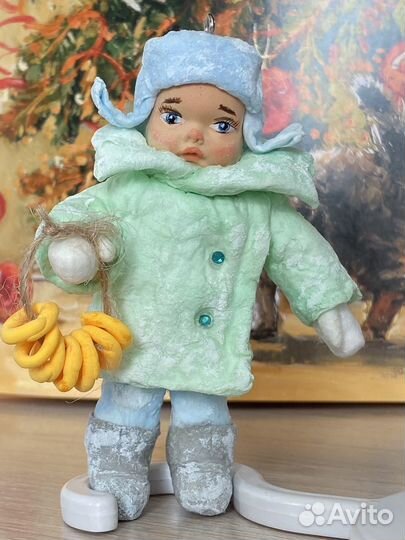 Елочная игрушка из ваты