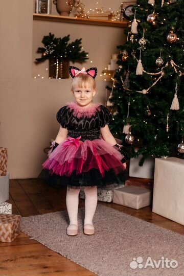 Новогодний костюм для девочки Кошечка