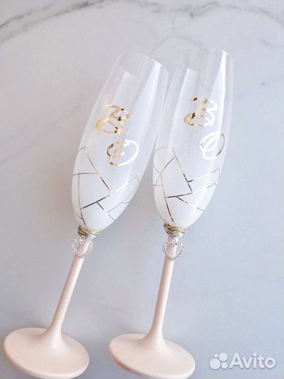 Свадебный набор бутылки бокалы банк