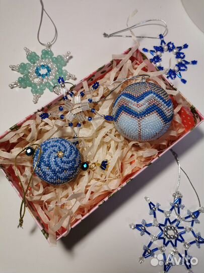 Новогодний ёлочный шарик ручной работы