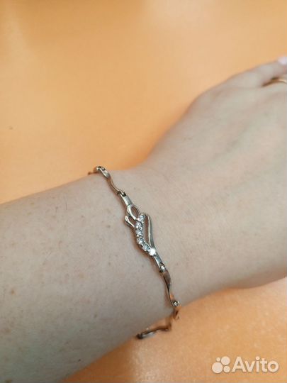 Серебряный браслет с фианитами 925 проба