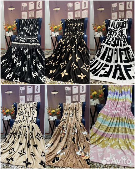 Брендовый плед 210*230 Gucci & Dior