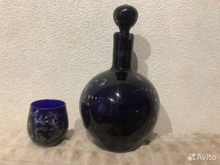 Графин(кувшин) цветное стекло СССР