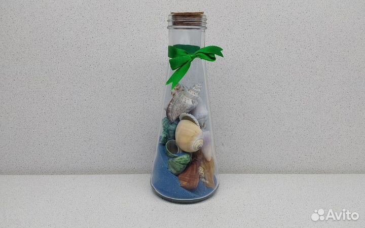 Бутылка с морскими ракушками 18,5*7,6 сувенир