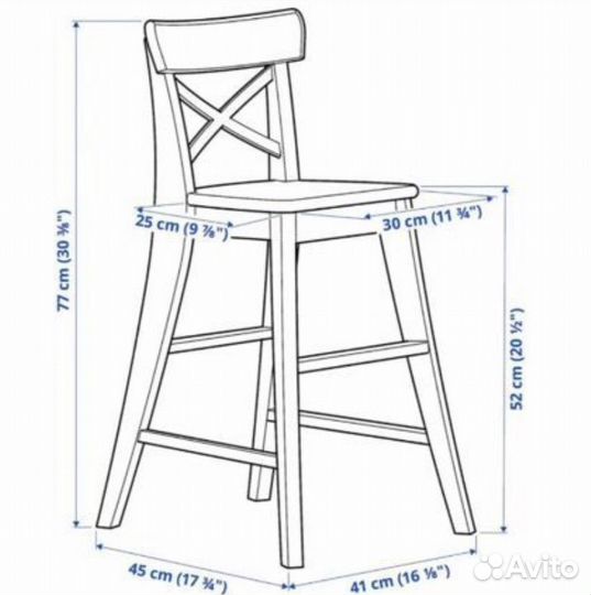 Детский стул IKEA ингольф икеа