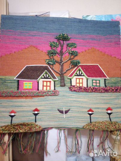 Картина шерсть ручная работа Индия