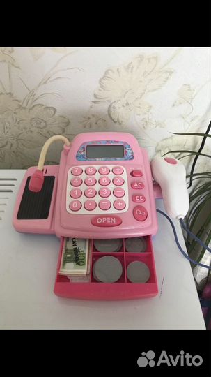 Касса детская на батарейках с деньгами