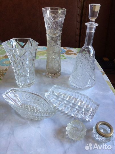 Хрусталь графин вазы салатник пепельница солонка